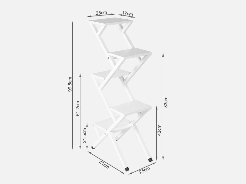 CRANE 5 Tier Plant Stand - WHITE