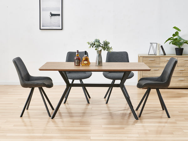 CECILIA 4PCS Dining Chair - DARK GREY