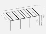 TOUGHOUT Patio Canopy Roof 6.18M x 3M - CHARCOAL GREY