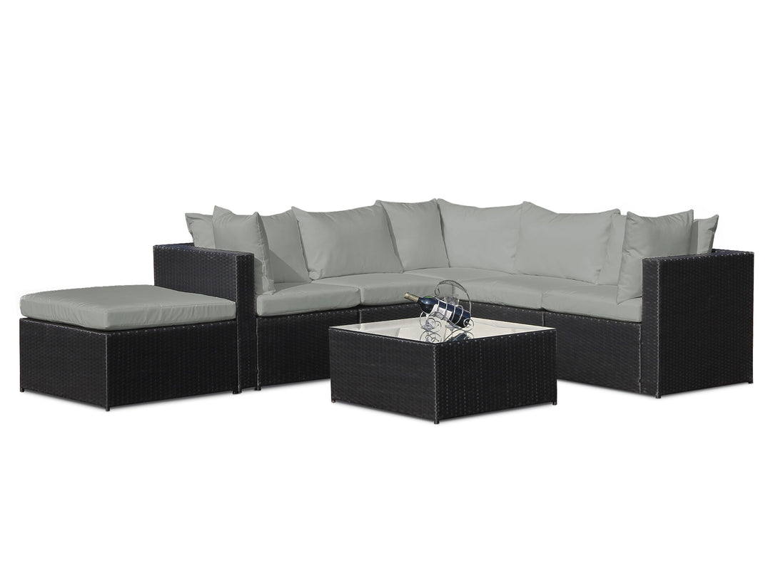 VERONA Rattan Outdoor Sofa Set 7PCS - DARK GREY