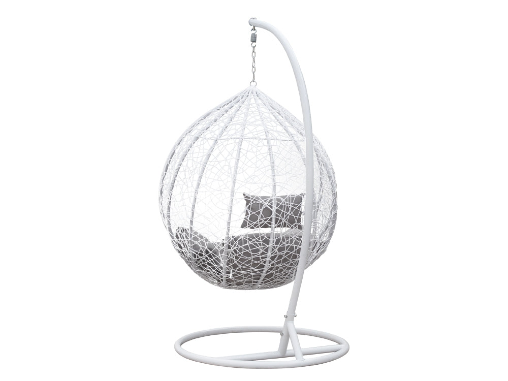 MYKONOS Rattan Outdoor Furniture Egg Swing Hanging Chair - WHITE