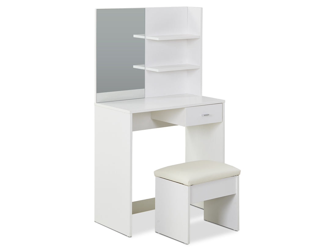 MAKALU Dressing Table Set with 1 Drawer 2PCS - WHITE