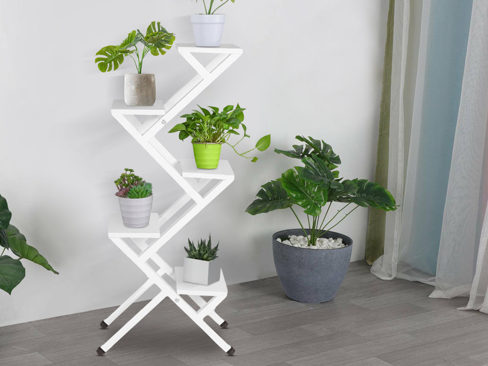 CRANE 5 Tier Plant Stand - WHITE