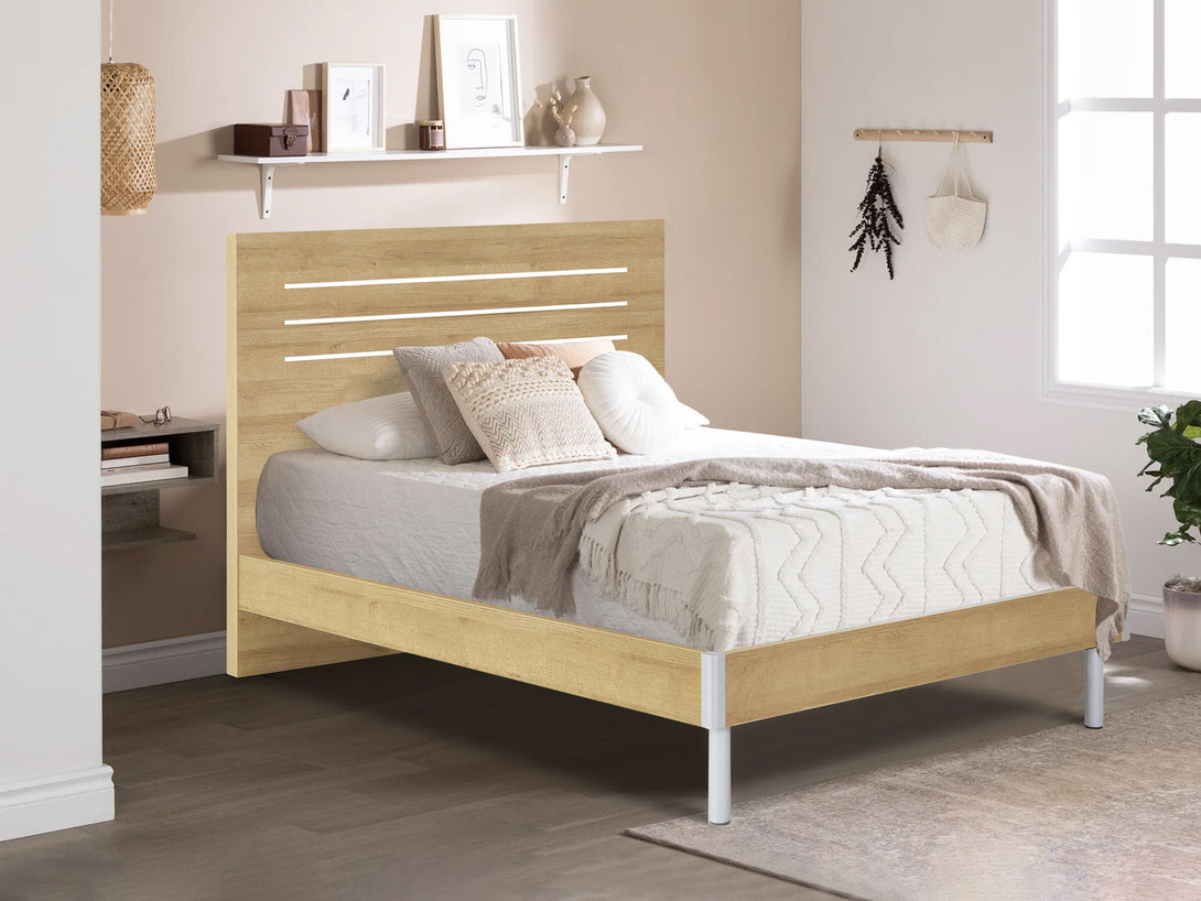 MAKALU Double Wooden Bed Frame - OAK