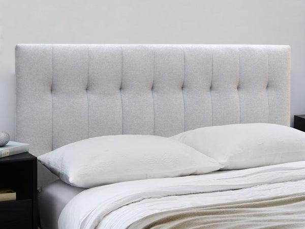 LISA KING Stand-alone Fabric Headboard - LIGHT GREY