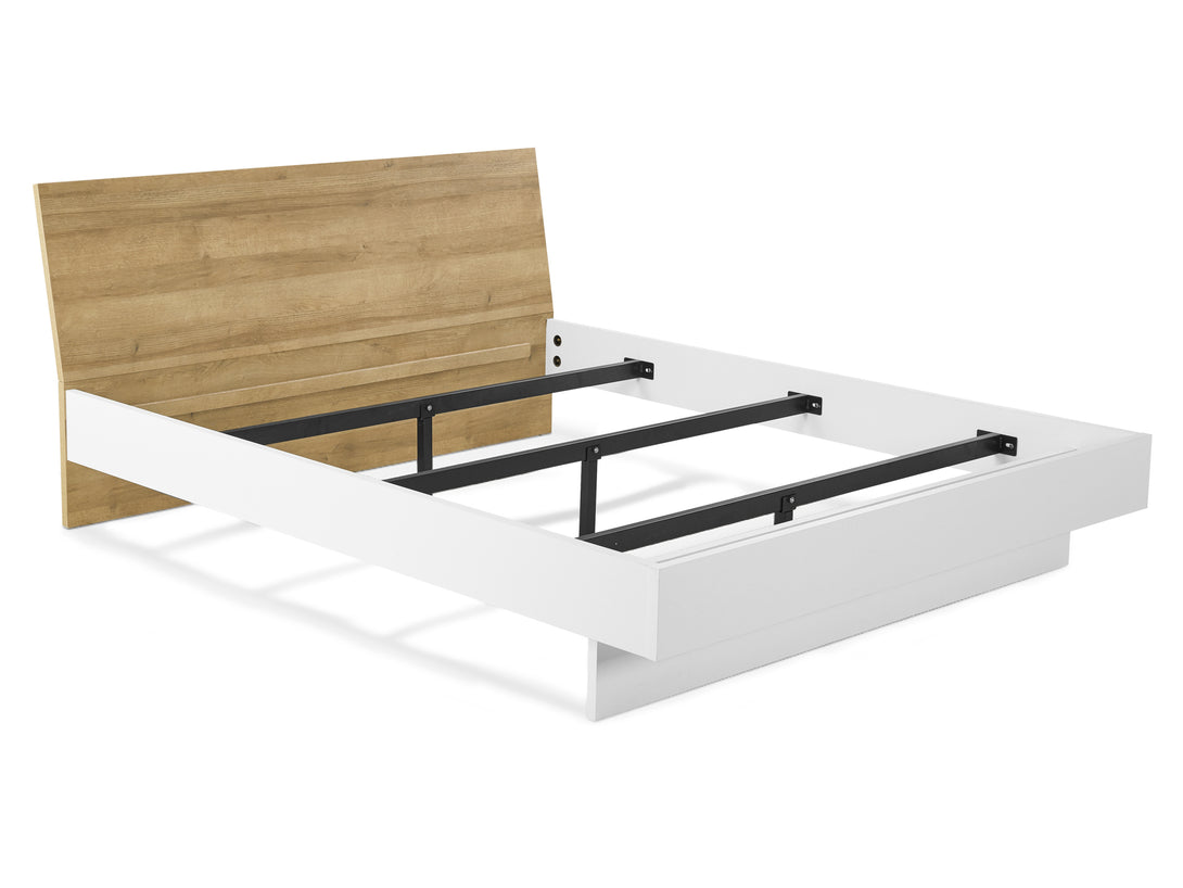 HEKLA King Wooden Bed Frame - WHITE