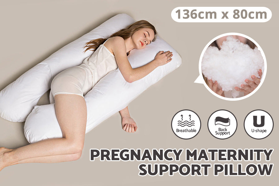 Pregnancy Maternity Pillow Support U-Shape - WHITE (0.023m3 - 3.35kg)