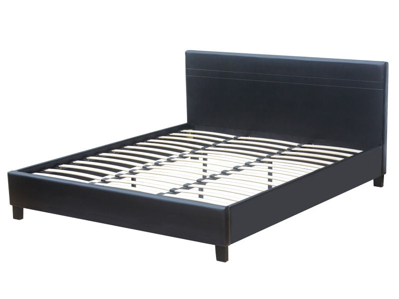 LOGAN Super King PU Bed Frame - BLACK