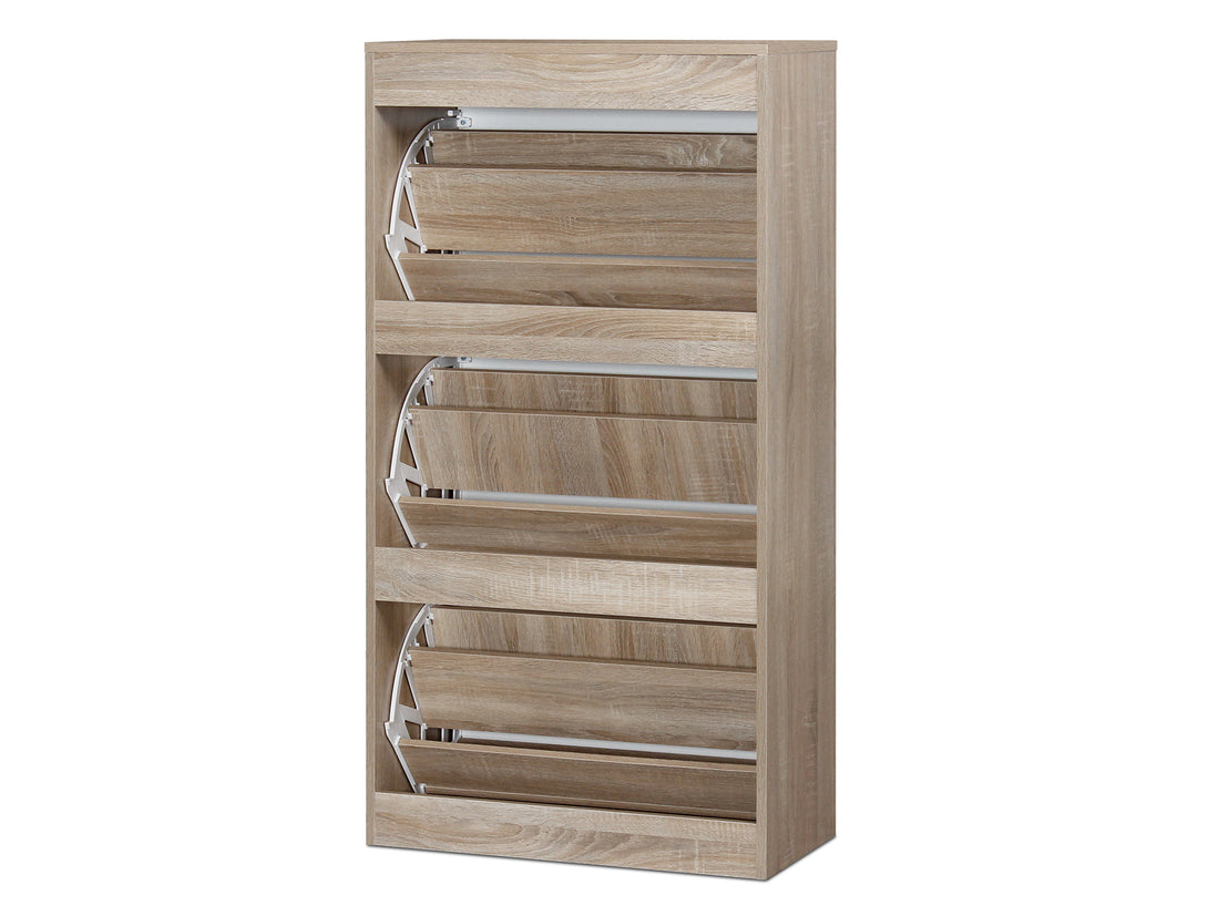 ANAU 3 Drawer Shoe Cabinet Storage Rack - OAK