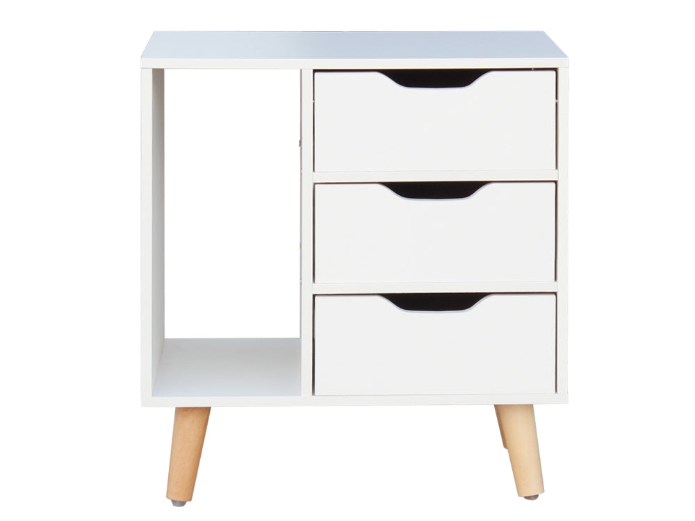 LUCA Bedside Table Nightstand - WHITE