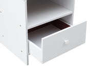 BAILEY Bedside Table with Shelves - WHITE 