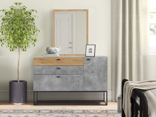 CLIFFORD 4 Drawers Chest Dresser with Mirror