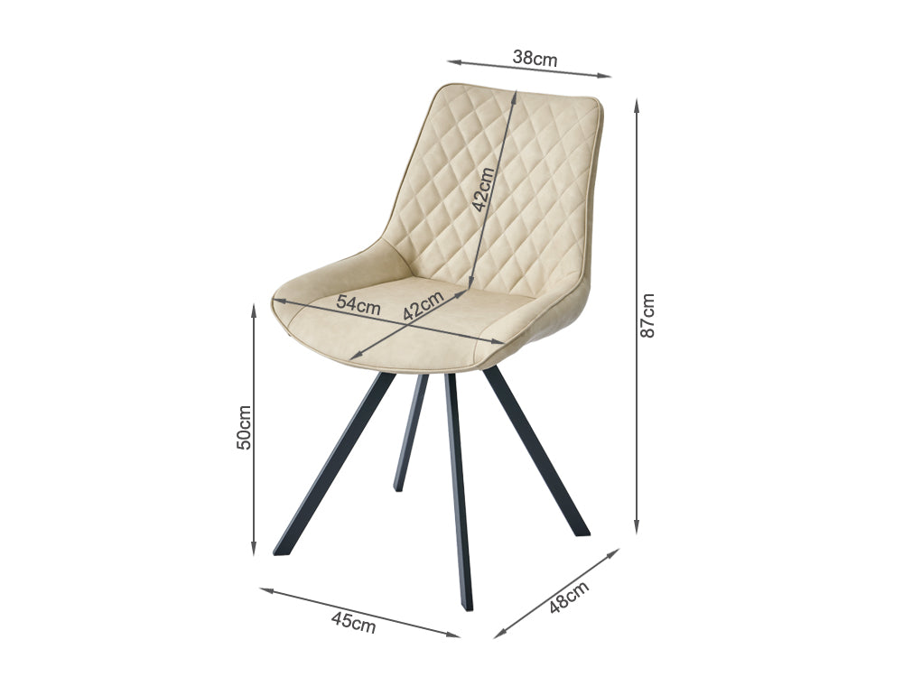 GABRIELLA 4PCS Dining Chair - BEIGE