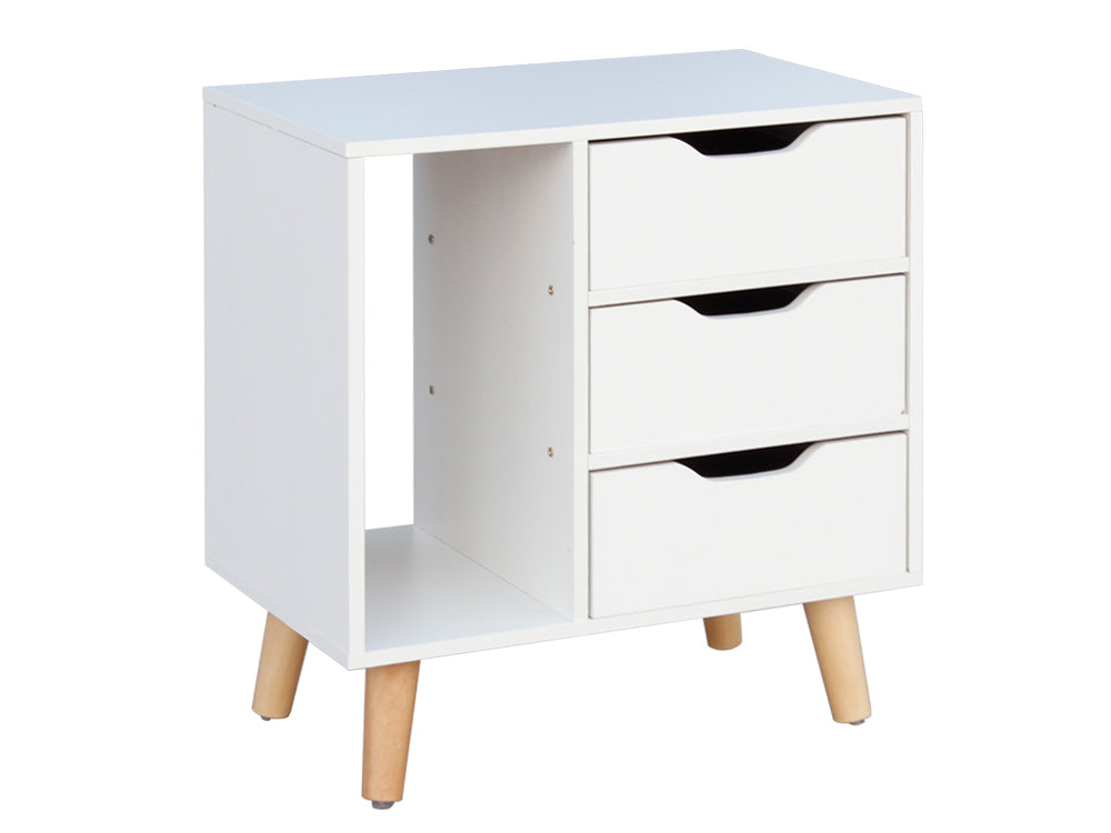 LUCA Bedside Table Nightstand - WHITE