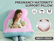 Pregnancy Maternity U-Shape Pillow - PINK + BLUE (0.023m3 - 3.3kg)