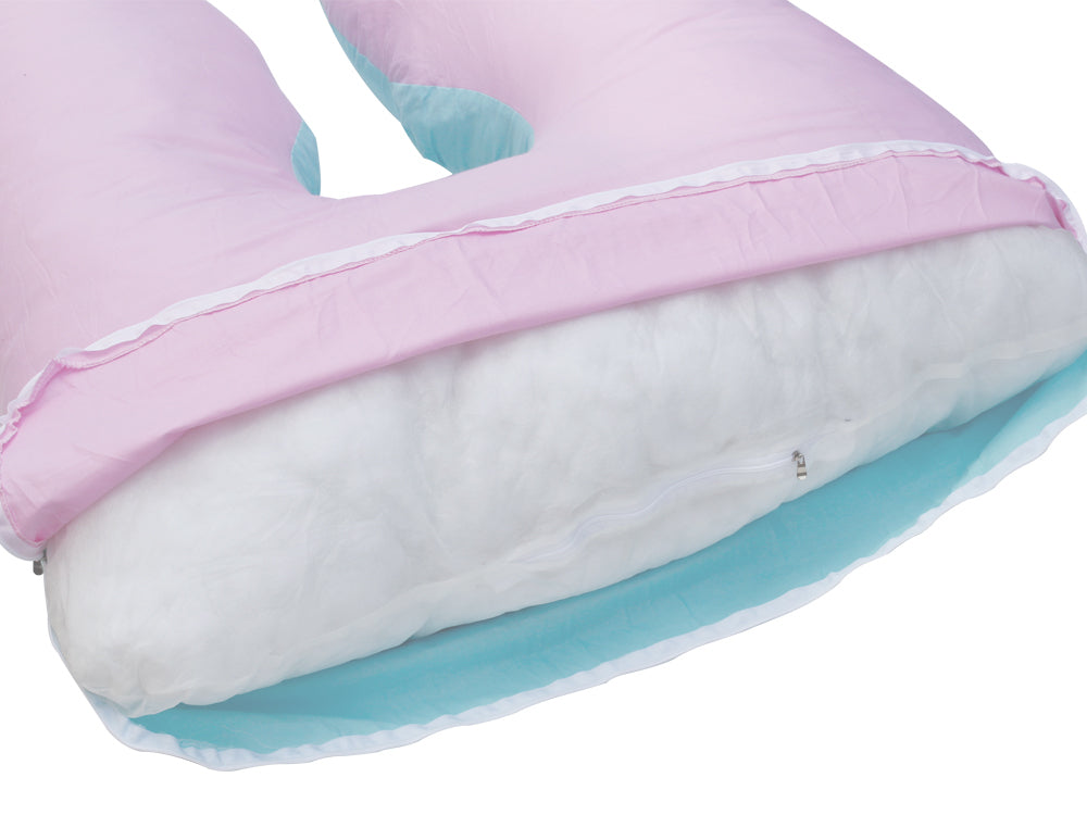 Pregnancy Maternity U-Shape Pillow - PINK + BLUE (0.023m3 - 3.3kg)