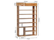 TEKAPO 8 Tiers Shoe Rack Organiser Shelf - MAPLE