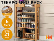 TEKAPO 7 Tiers Shoe Rack Organiser Shelf - MAPLE