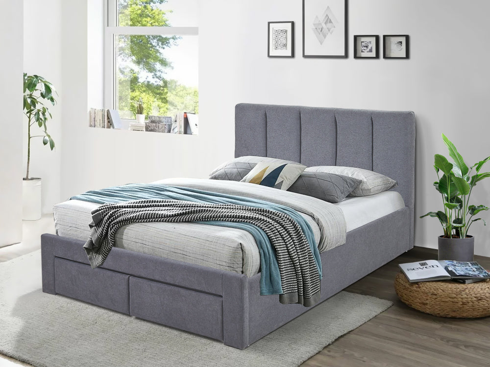 HLOLELA Queen Bed Frame with Storage - DARK GREY