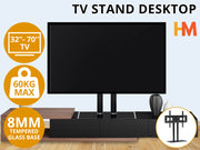 TV Stand With Glass Base Height Adjustable 32-70" (0.022m3 - 9kg)