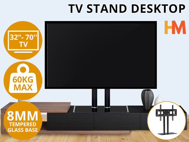 TV Stand With Glass Base Height Adjustable 32-70" (0.022m3 - 9kg)