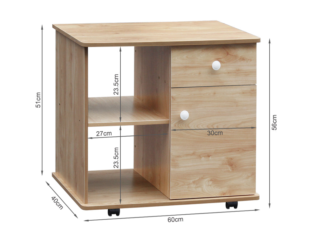 MALIGNE Storage Shelf Office Cabinet on Wheels