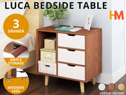 LUCA Bedside Table Nightstand - WALNUT