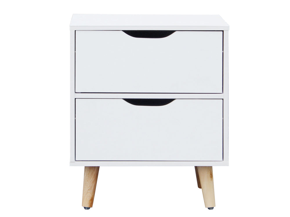 LOY Bedside Table Nightstand - WHITE