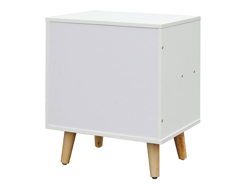 LOY Bedside Table Nightstand - WHITE