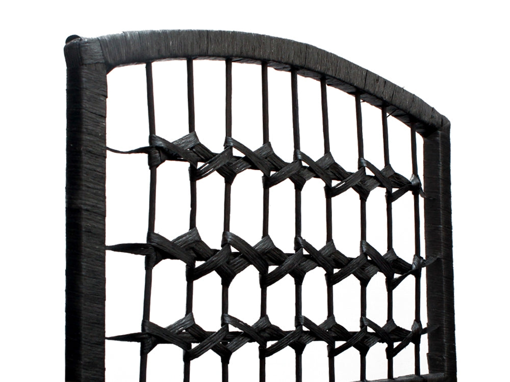 COONOOR 1.7M Rattan Room Divider Screen 5 Panels - BLACK