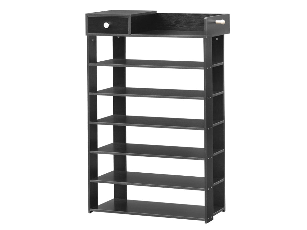 TAHUNA 7 Tiers Shoe Rack Organiser Storage Shelf - BLACK