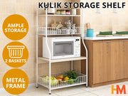 KULIK Kitchen Storage Shelf Microwave Stand with Baskets