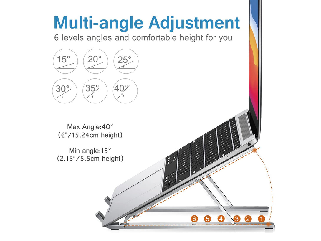Aluminium Portable Laptop Stand Holder - SILVER