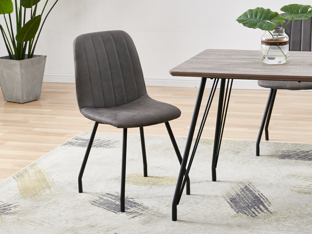 KIARA 4PCS Dining Chair - DARK GREY