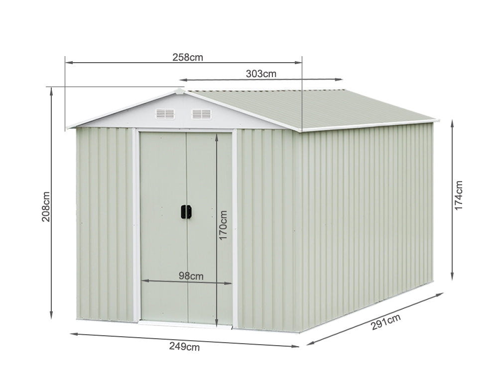 Garden Shed 3M x 2.6M x 2.1M BEIGE