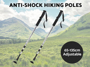 2 x Hiking Poles Trekking Poles Walking Stick Poles - SILVER