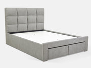 MUSALA Queen Bed Frame with Storage - LIGHT GREY