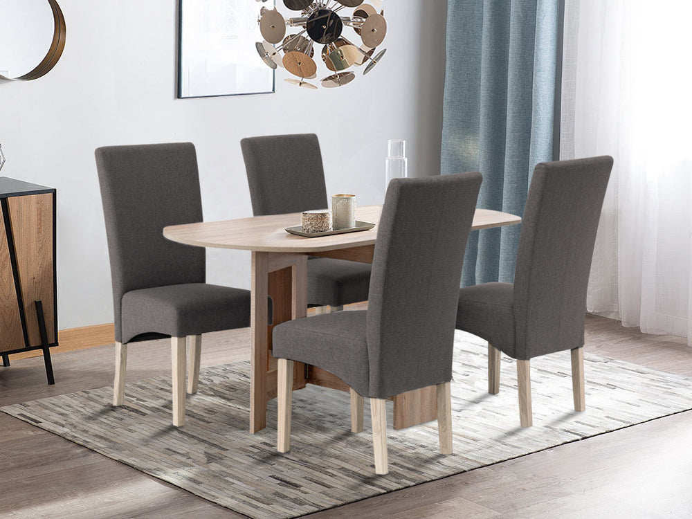 LOLA 2PCS Upholstered Dining Chair - CHARCOAL