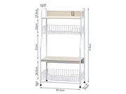 KULIK Kitchen Storage Shelf Microwave Stand with Baskets