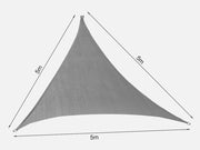 TOUGHOUT Shade Sail Triangle 5m x 5m x 5m - GREY