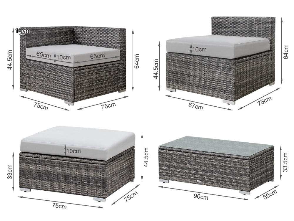 CURACAO Rattan Outdoor Furniture Sofa Set 5PCS