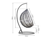 MYKONOS Rattan Outdoor Furniture Egg Swing Hanging Chair - BLACK
