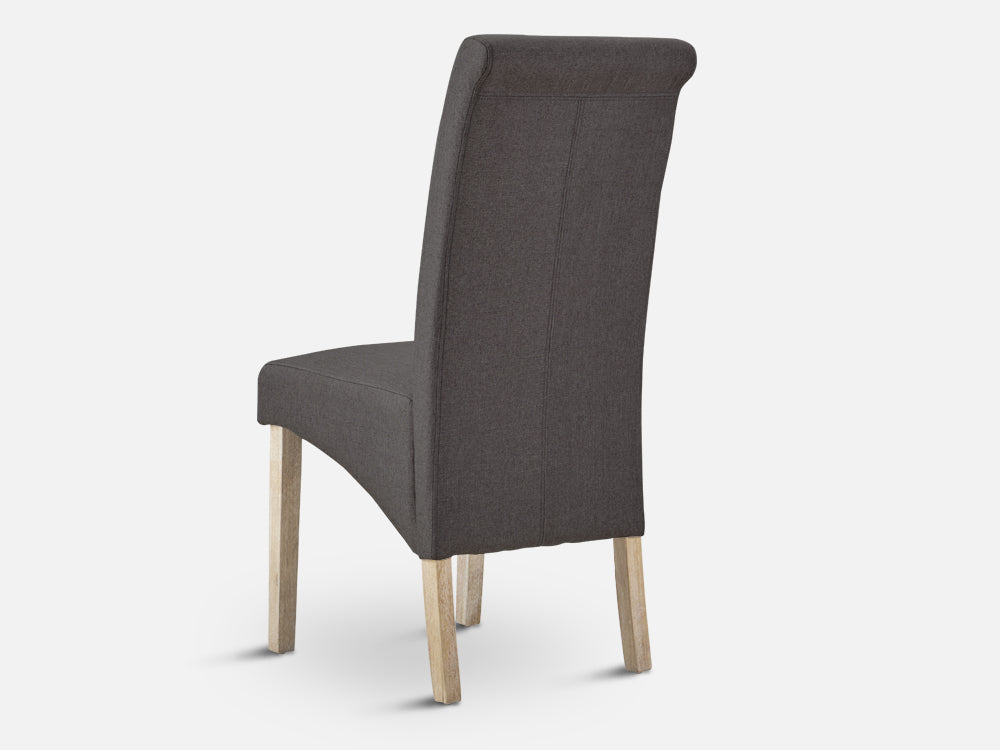 LOLA 2PCS Upholstered Dining Chair - CHARCOAL