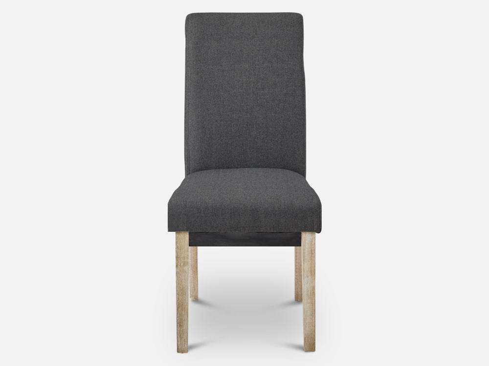 LOLA 2PCS Upholstered Dining Chair - DARK GREY