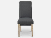 LOLA 2PCS Upholstered Dining Chair - DARK GREY