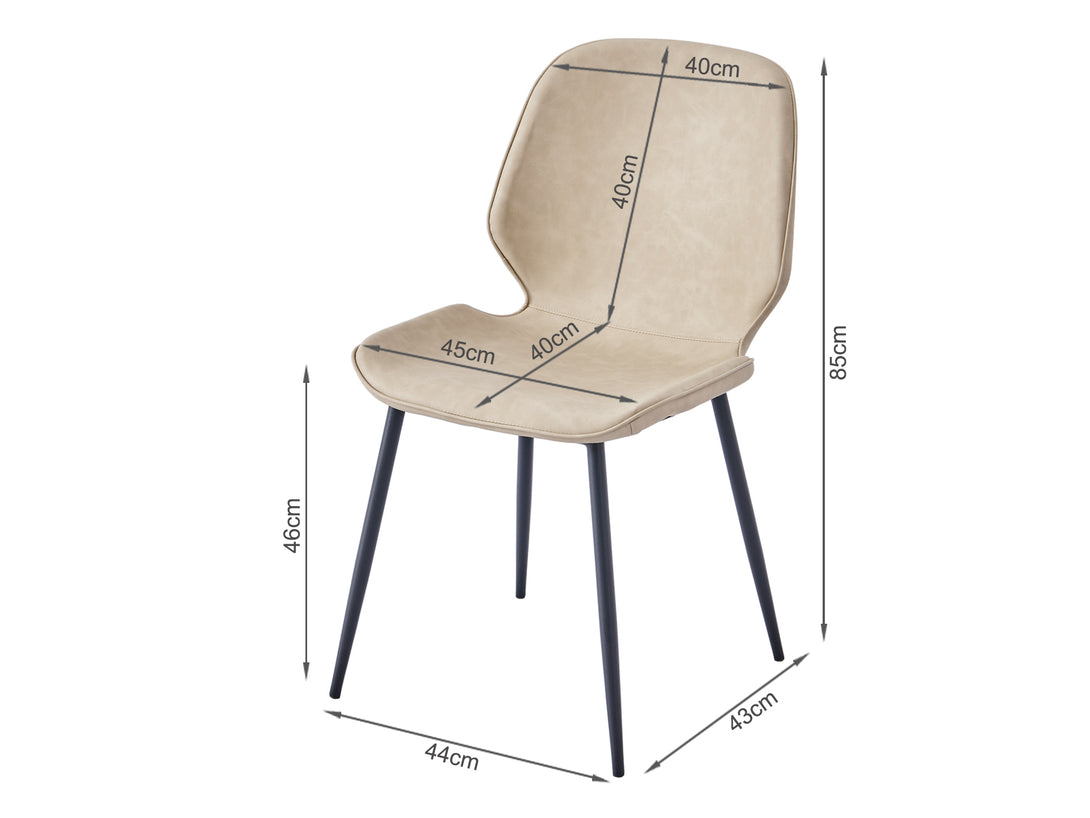 SLOANE 4PCS Dining Chair - BEIGE