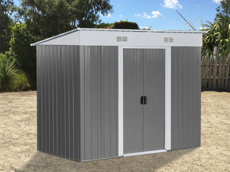 TOUGHOUT Garden Shed  2.37M x 1.31M x 1.81M Grey