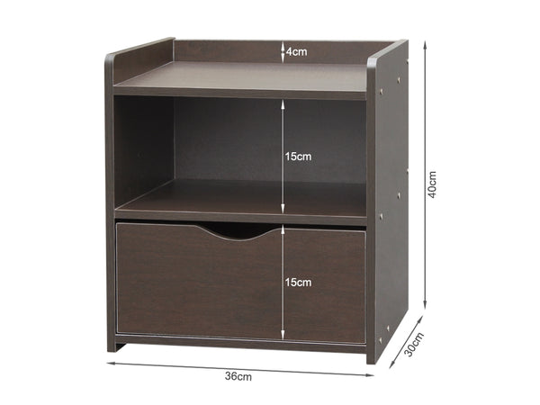 CLARK Bedside Table Nightstand - ESPRESSO