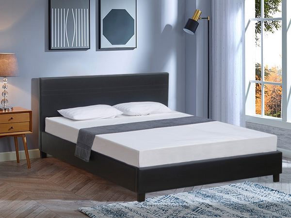 LOGAN King PU Bed Frame  - BLACK