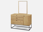 XOAN 4 Drawers Chest Dresser with Mirror - OAK